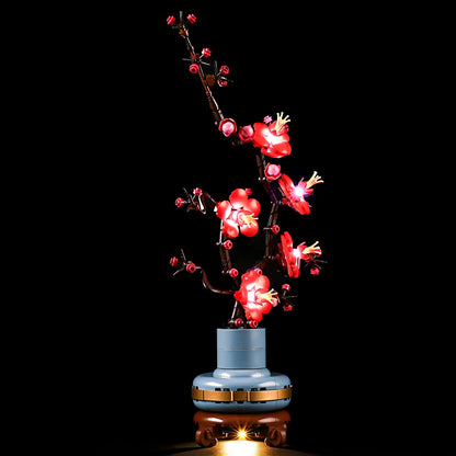 Compatible with LEGO 10369 Plum Blossom LED Lighting Building Blocks Toys Decorative Lights Potted Plants Series