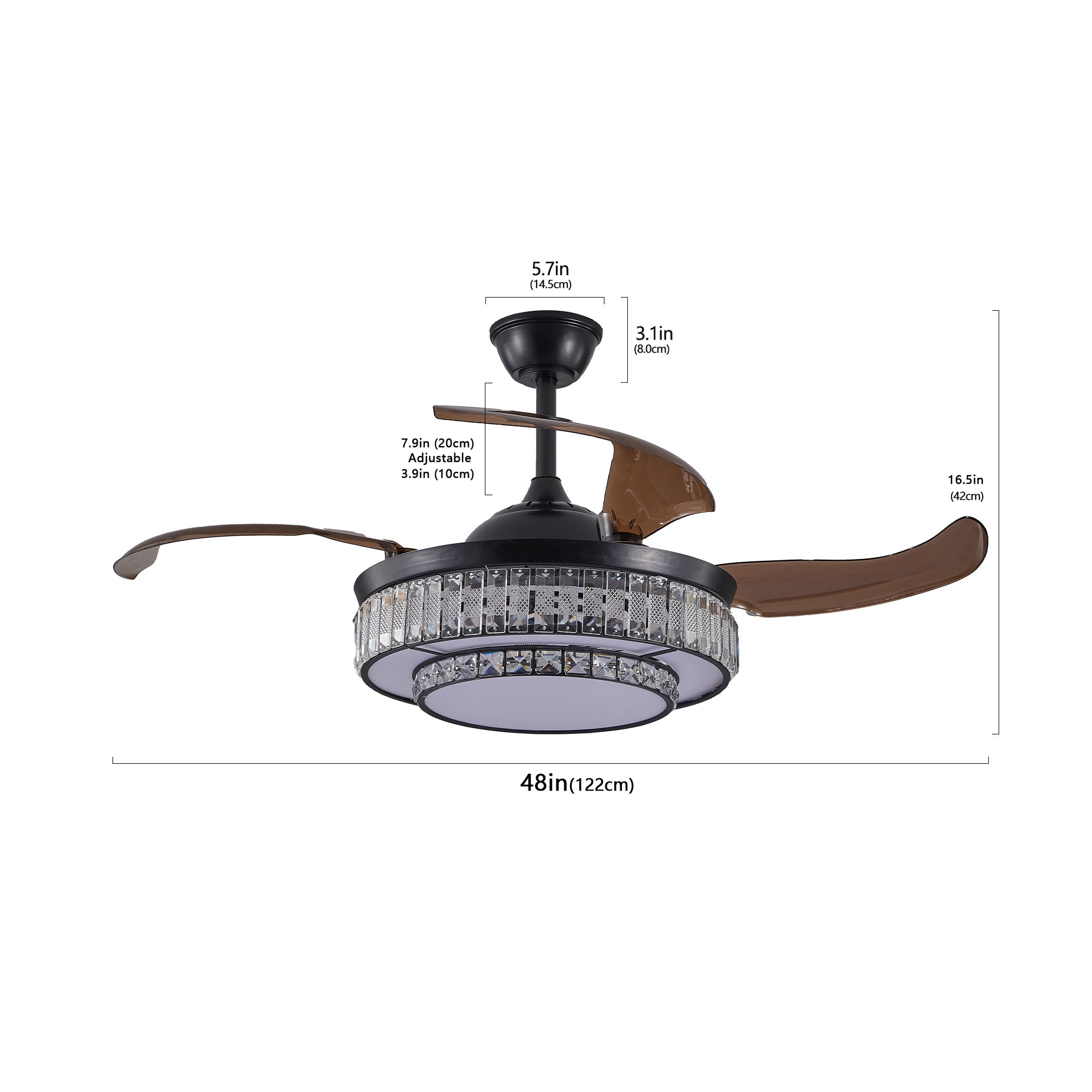 LED Retractable Ceiling Fan