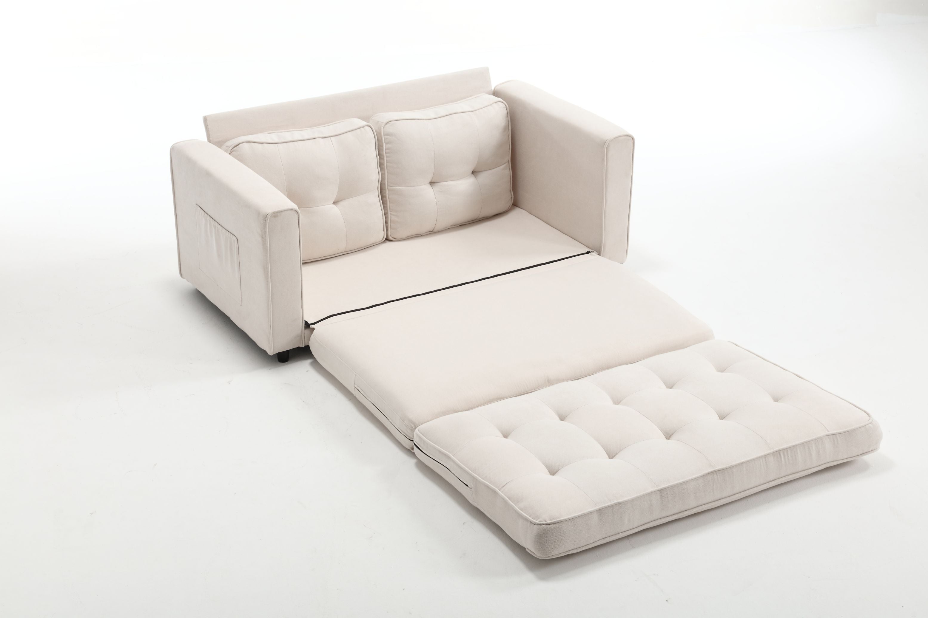 3 Fold Sofa Convertible Futon Couch sleeper sofabed Space saving loveseat Dark Gray &amp; Light Gray &amp; Beige