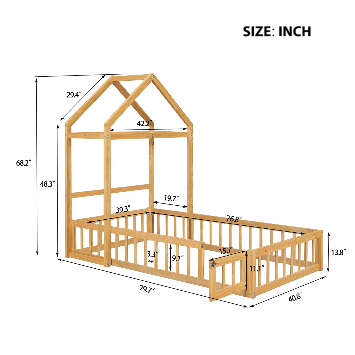 Wooden Twin Size Children&