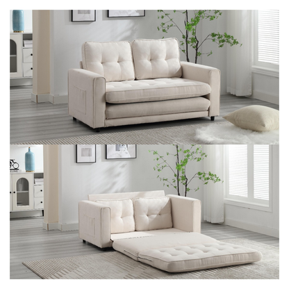 3 Fold Sofa Convertible Futon Couch sleeper sofabed Space saving loveseat Dark Gray &amp; Light Gray &amp; Beige