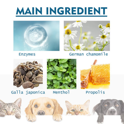 Pet Oral Cleaning Spray, Cats And Dogs Remove Tartar And Bad Breath Fresh Mouth Care Spray