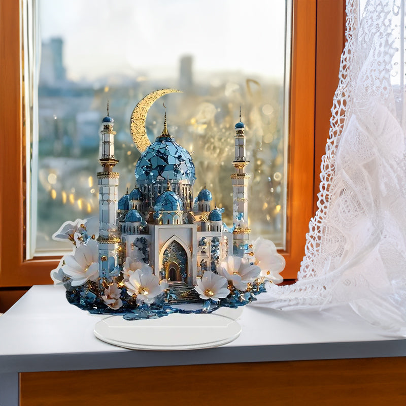 2025 Ramadan 2D Acrylic Moon - Castle Ornament. Eid Al - fitr Decoration, Muslim Home &amp; Party Gift.