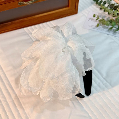 Oversized and exaggerated handmade fabric flower versatile headband