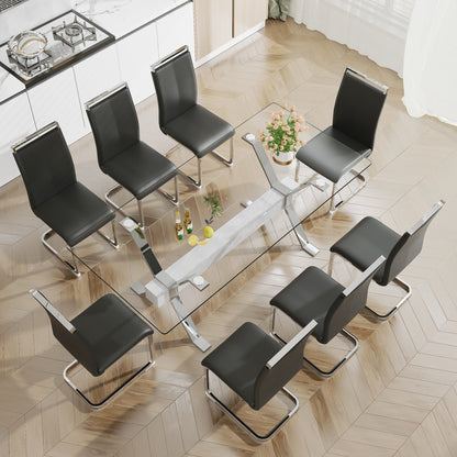 Dining table Modern tempered glass dining table 79 &