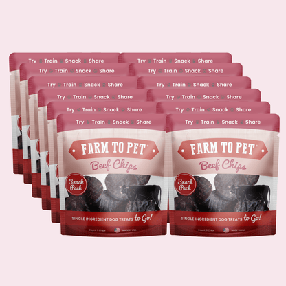 Beef Chips Snack Pack Bundles | Dog Treats for Training &amp; Travel