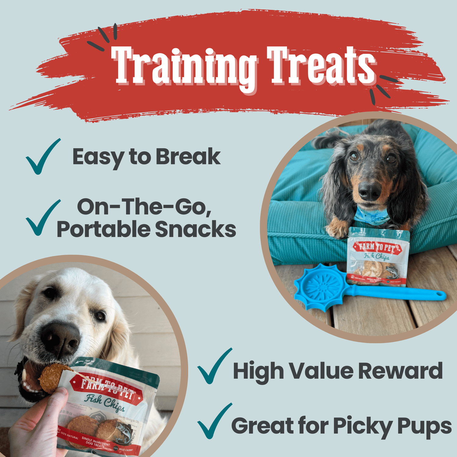 Fish Chips Snack Pack Bundles | Dog Treats for Training &amp; Travel