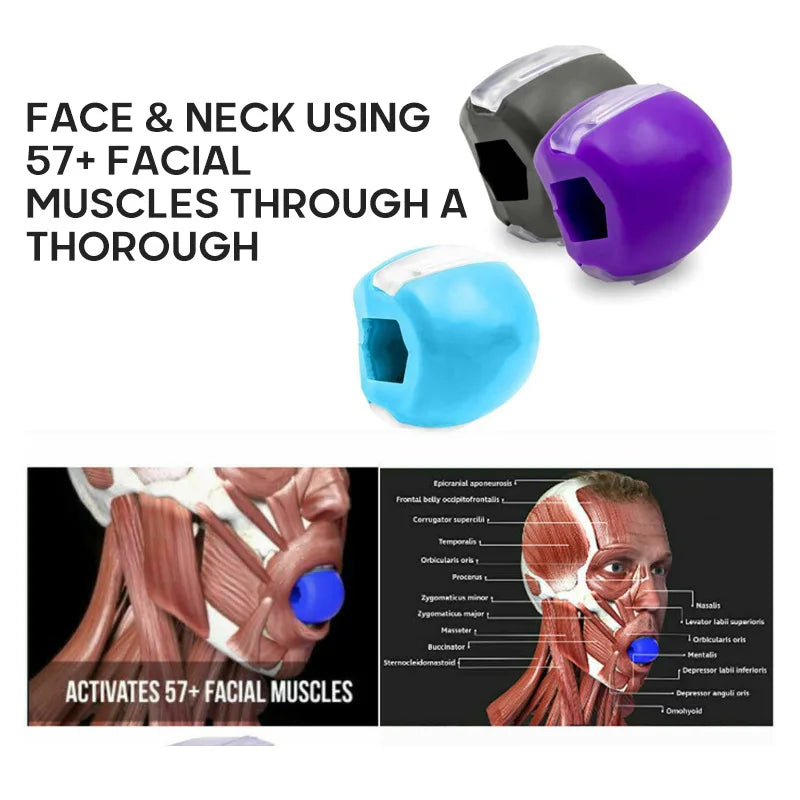 Face Fitness Ball &amp; Facial Toner Exerciser Facial Muscle Training Silicone Face-lift Masseter