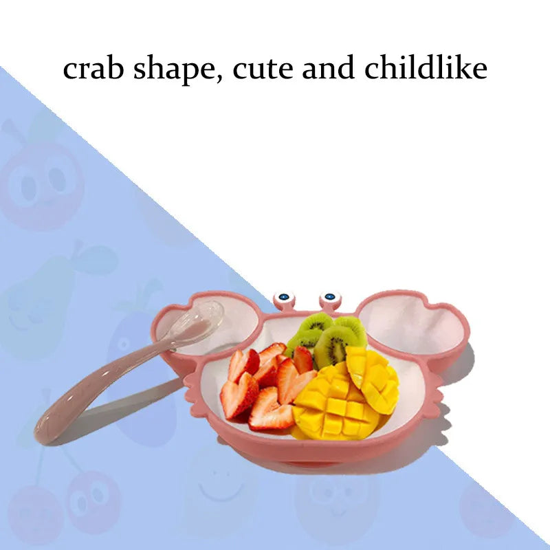 Crab Silicone Baby Suction Bowl