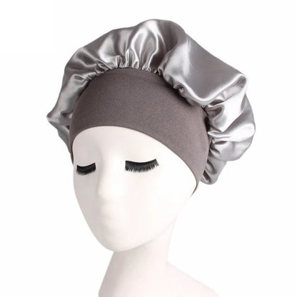 1pc Adjust Solid Satin Bonnet Hair Styling Cap Long Hair Care Women Night Sleep Hat Silk Head Wrap Shower Cap Hair Styling Tools