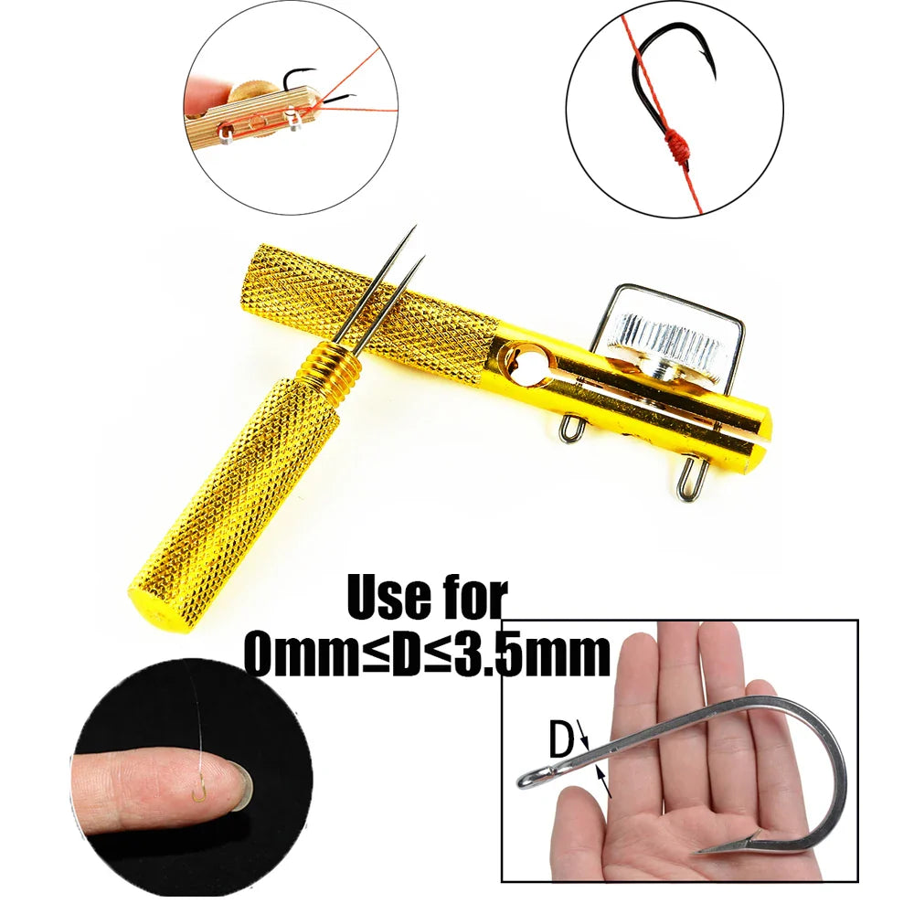 Full Metal Fishing Hook Knotting Tool &amp; Tie Hook Loop Making Device &amp; Hooks Decoupling remover Carp Fishing Accessory