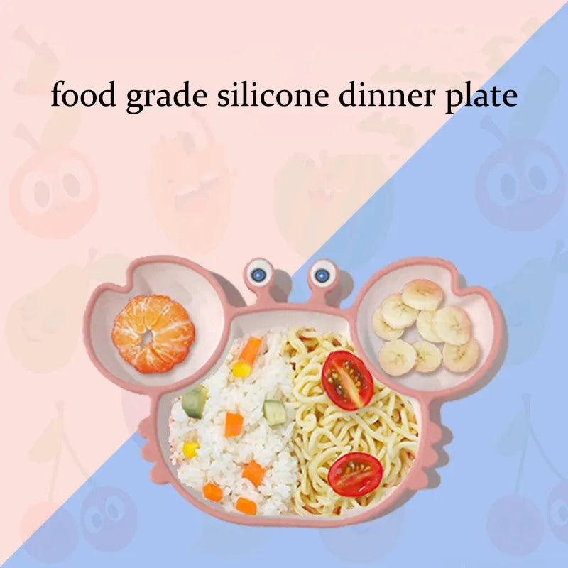 Crab Silicone Baby Suction Bowl
