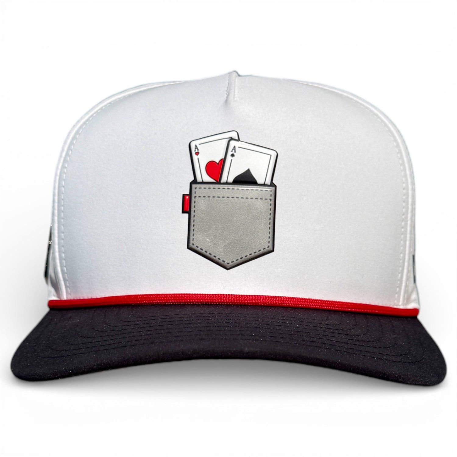 Pocket Aces Golf Hat | Snapback Cap | Built-in Magnetic Ball Marker Holder + Marker Included | Adjustable Gray &amp; Black