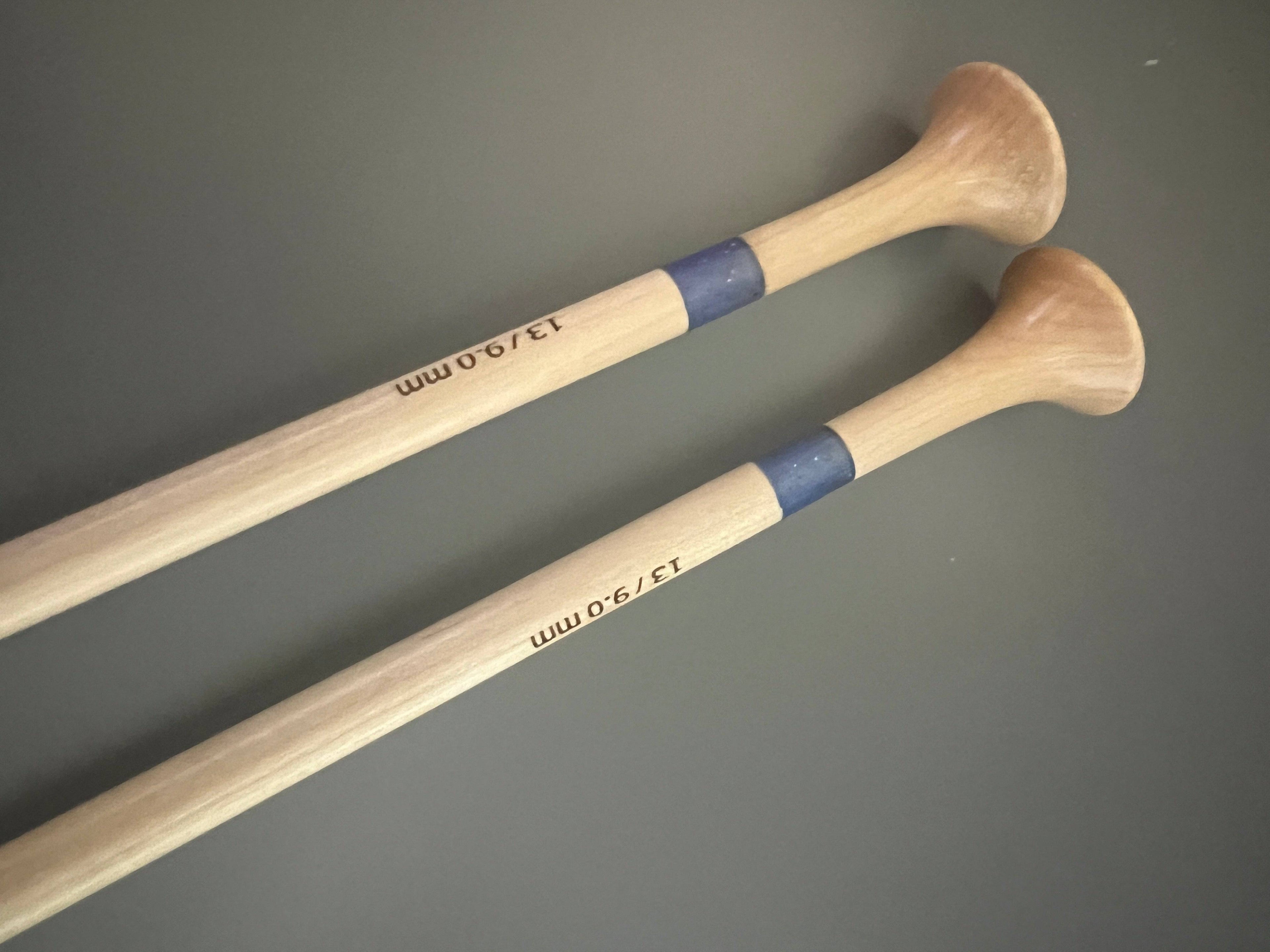 Purple Glitter Resin &amp; Maple Knitting Needles
