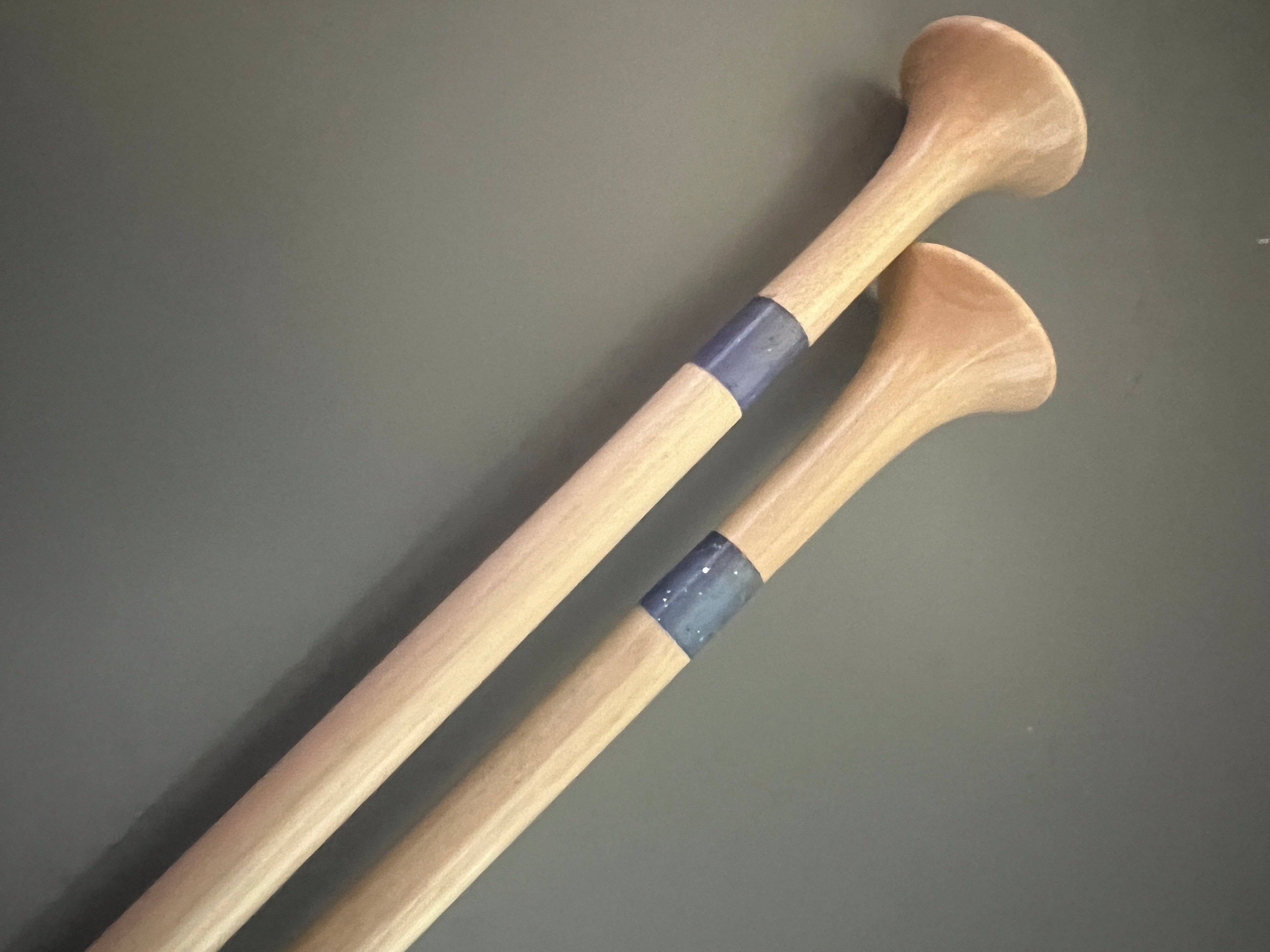 Purple Glitter Resin &amp; Maple Knitting Needles