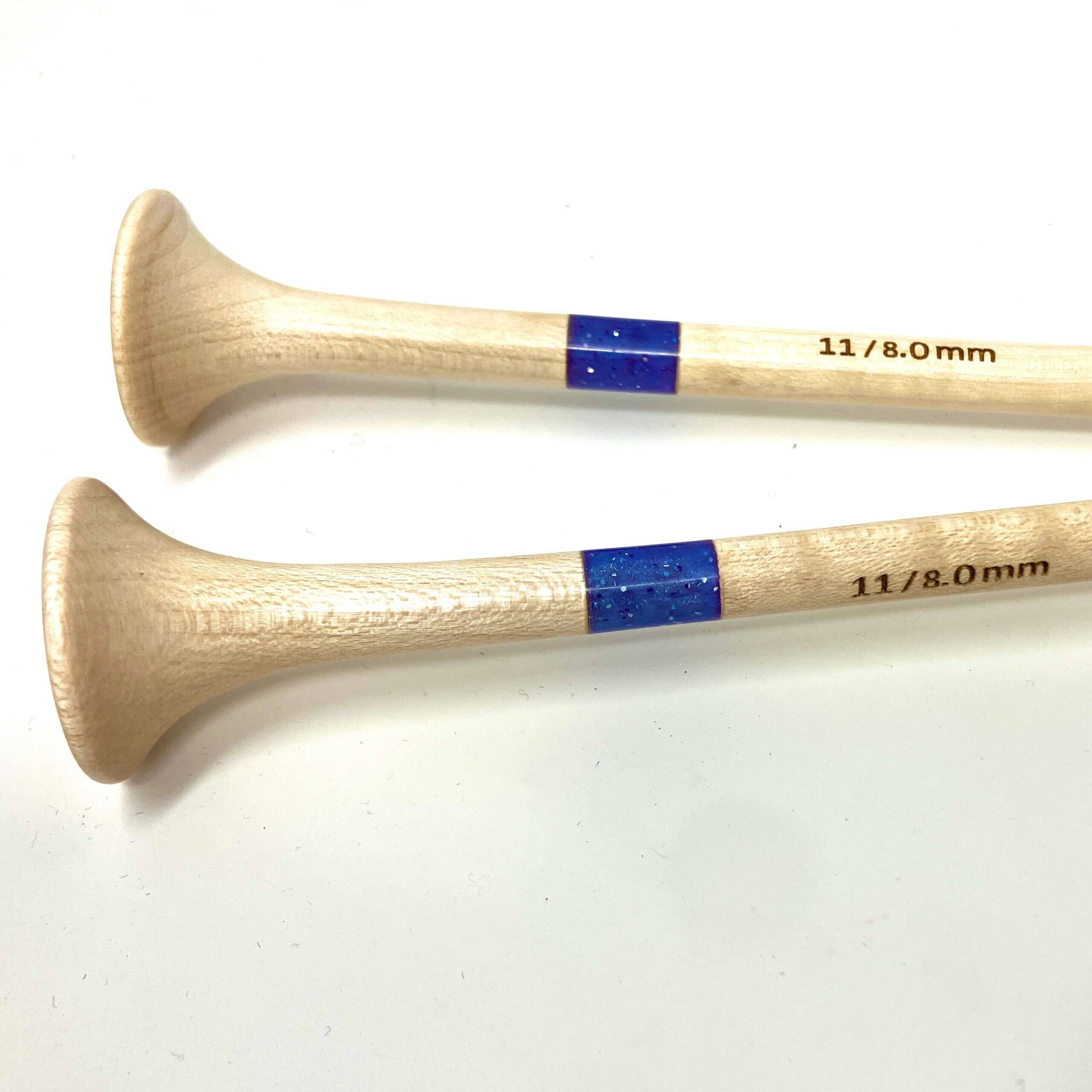 Purple Glitter Resin &amp; Maple Knitting Needles