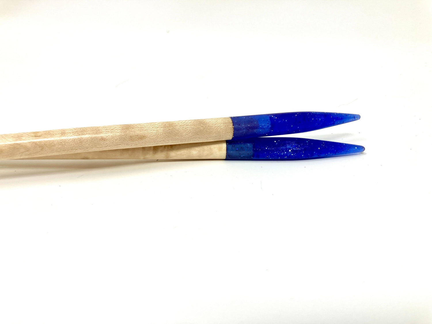 Purple Glitter Resin &amp; Maple Knitting Needles