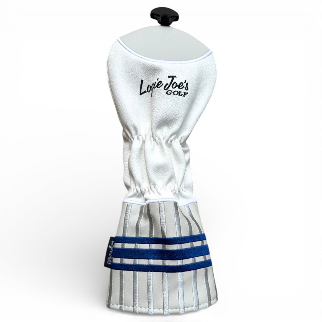 Sock Fairway Headcover – Premium Faux Leather Fairway Wood Cover – Elastic Fit – Blue Stripe