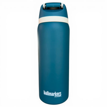 Hydration Bottle – Tiki Bear | 32oz Insulated Stainless Steel | Flip Straw Lid w/ Handle