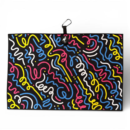 Silly Straw Golf Towel | Premium Double-Sided Microfiber | Heavy-Duty Magnetic Towel with Carabiner Clip | 24 x 16 in