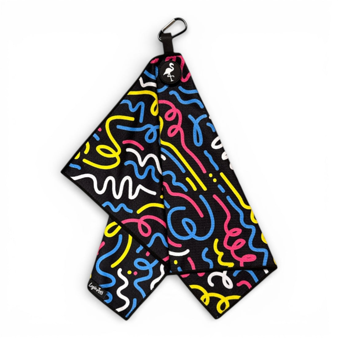 Silly Straw Golf Towel | Premium Double-Sided Microfiber | Heavy-Duty Magnetic Towel with Carabiner Clip | 24 x 16 in