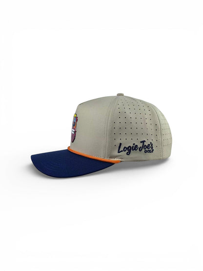 Tiki Bear Golf Hat | Snapback Cap | Built-in Magnetic Ball Marker Holder + Marker Included | Adjustable Multicolor