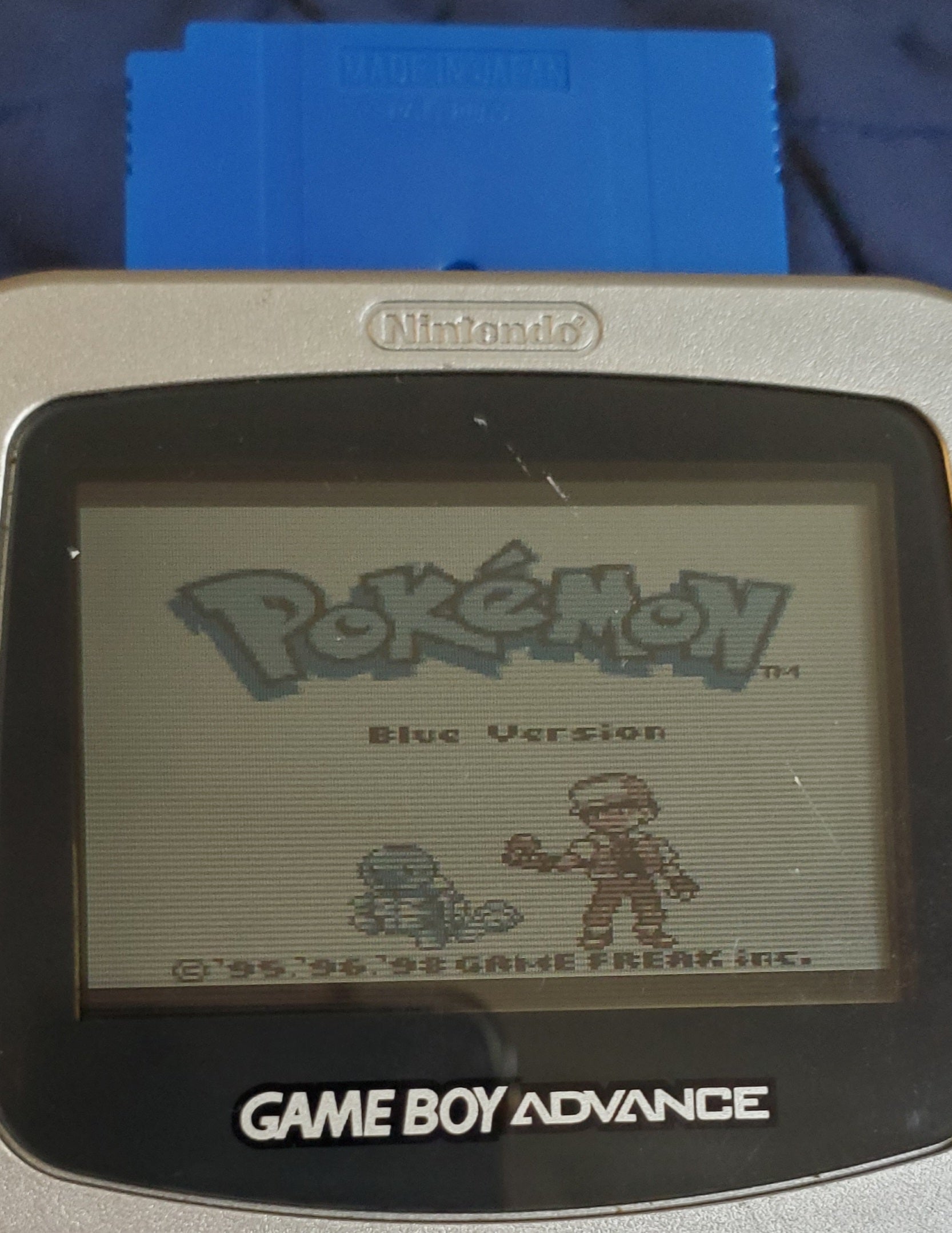 Pokemon Blue GBC Video Game Cartidge Game Boy Color 1998