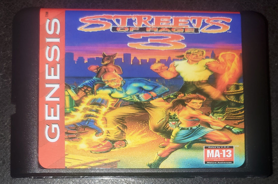 Streets of Rage 3 Sega Genesis Mega Drive Video Game Cartridge
