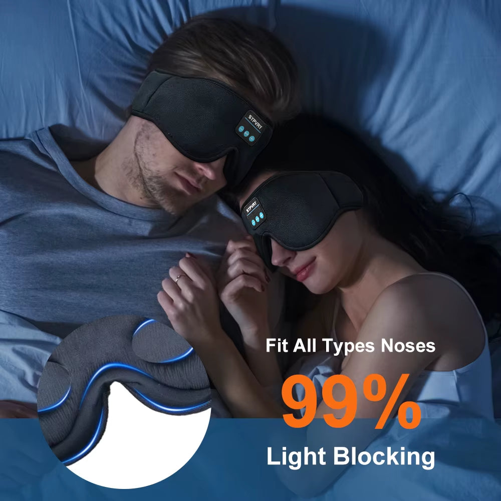 DreamTune 3D: Bluetooth Sleep Mask with Wireless Headset &amp; Adjustable Eye Cover
