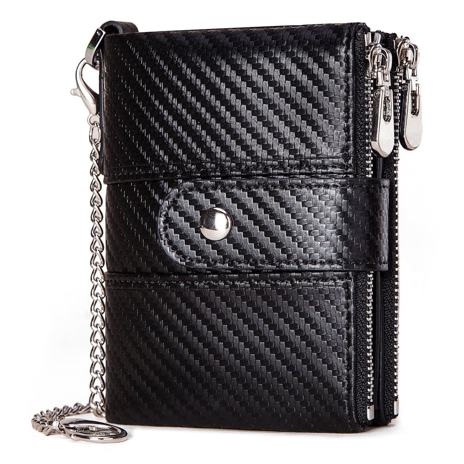 Anti-Theft Brush Wallet Leather Bag Multi-Function Buckle Zipper Retro Crazy Horse Cowhide Men&