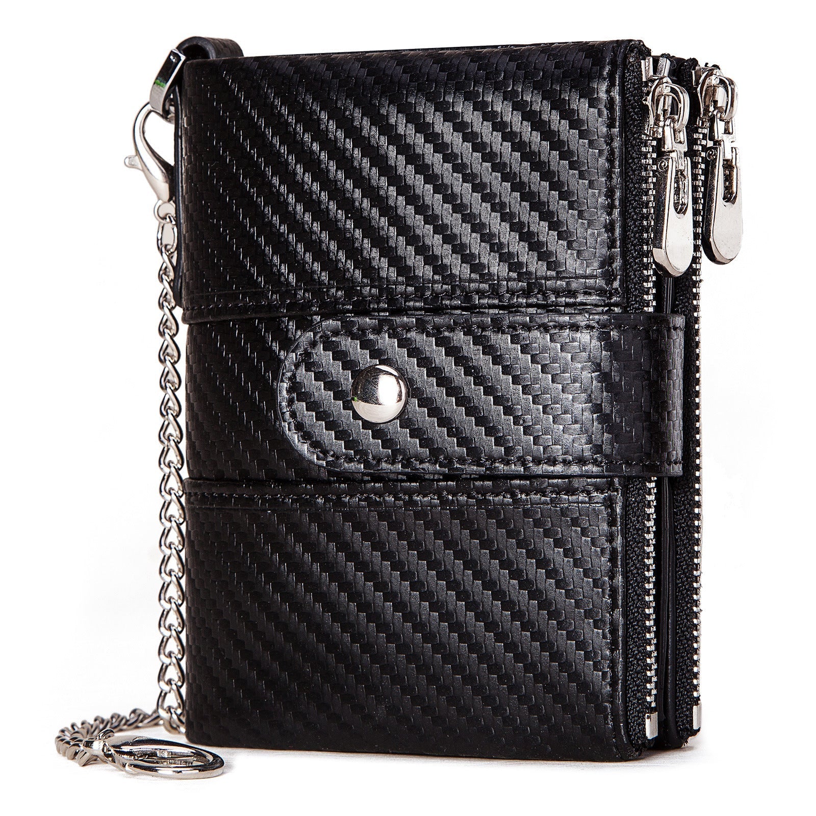 Anti-Theft Brush Wallet Leather Bag Multi-Function Buckle Zipper Retro Crazy Horse Cowhide Men&