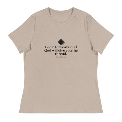 “Begin to Weave” Women’s Relaxed Fit T-Shirt – Designed by Nicole Snow