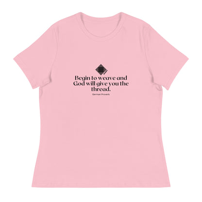 “Begin to Weave” Women’s Relaxed Fit T-Shirt – Designed by Nicole Snow