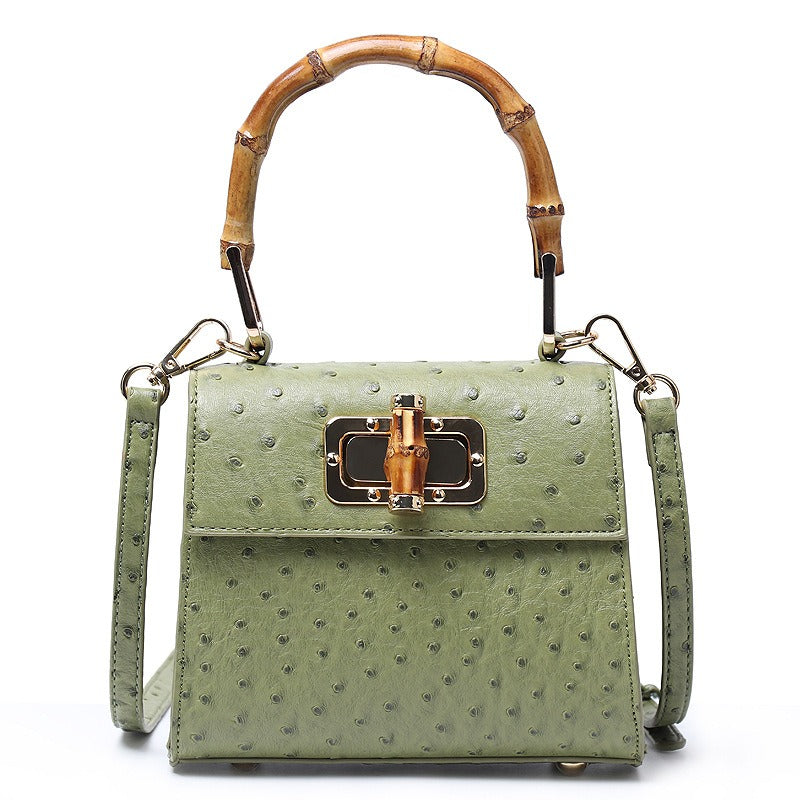 Buckle bag ostrich pattern single shoulder diagonal cross women&