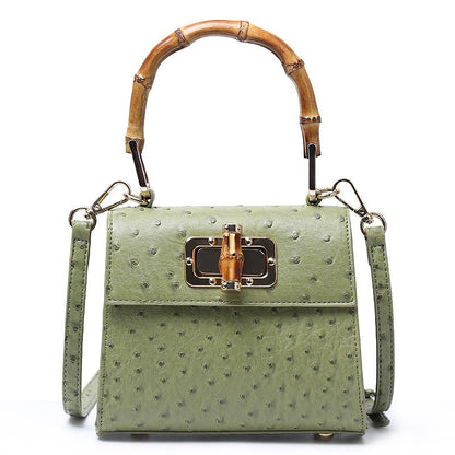 Buckle bag ostrich pattern single shoulder diagonal cross women&