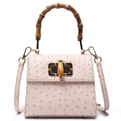 Buckle bag ostrich pattern single shoulder diagonal cross women&