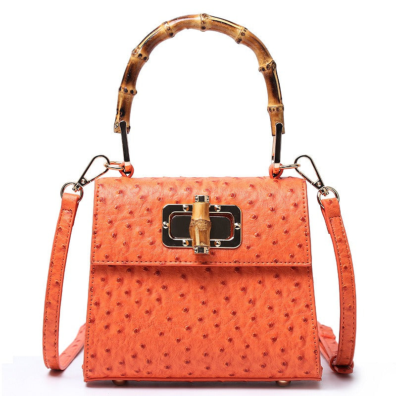 Buckle bag ostrich pattern single shoulder diagonal cross women&