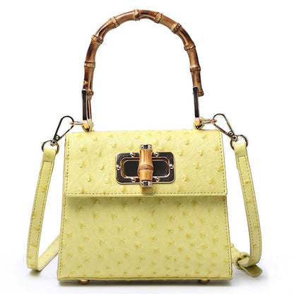 Buckle bag ostrich pattern single shoulder diagonal cross women&