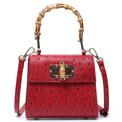 Buckle bag ostrich pattern single shoulder diagonal cross women&