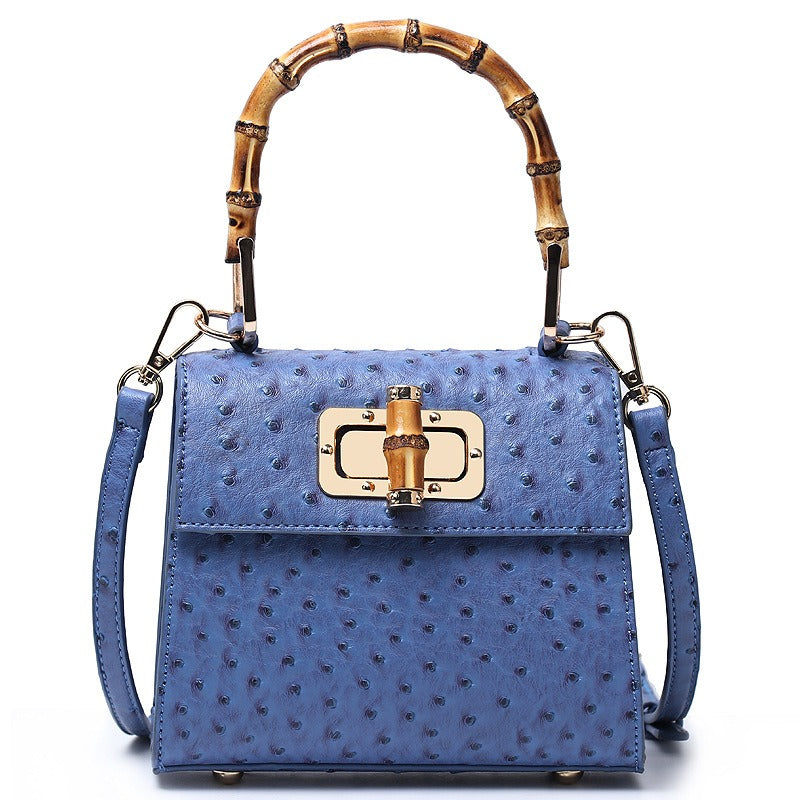 Buckle bag ostrich pattern single shoulder diagonal cross women&