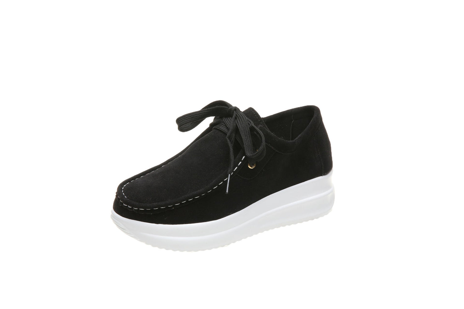 Casual sports single shoe round toe lace up flat bottom comfortable mesh women&