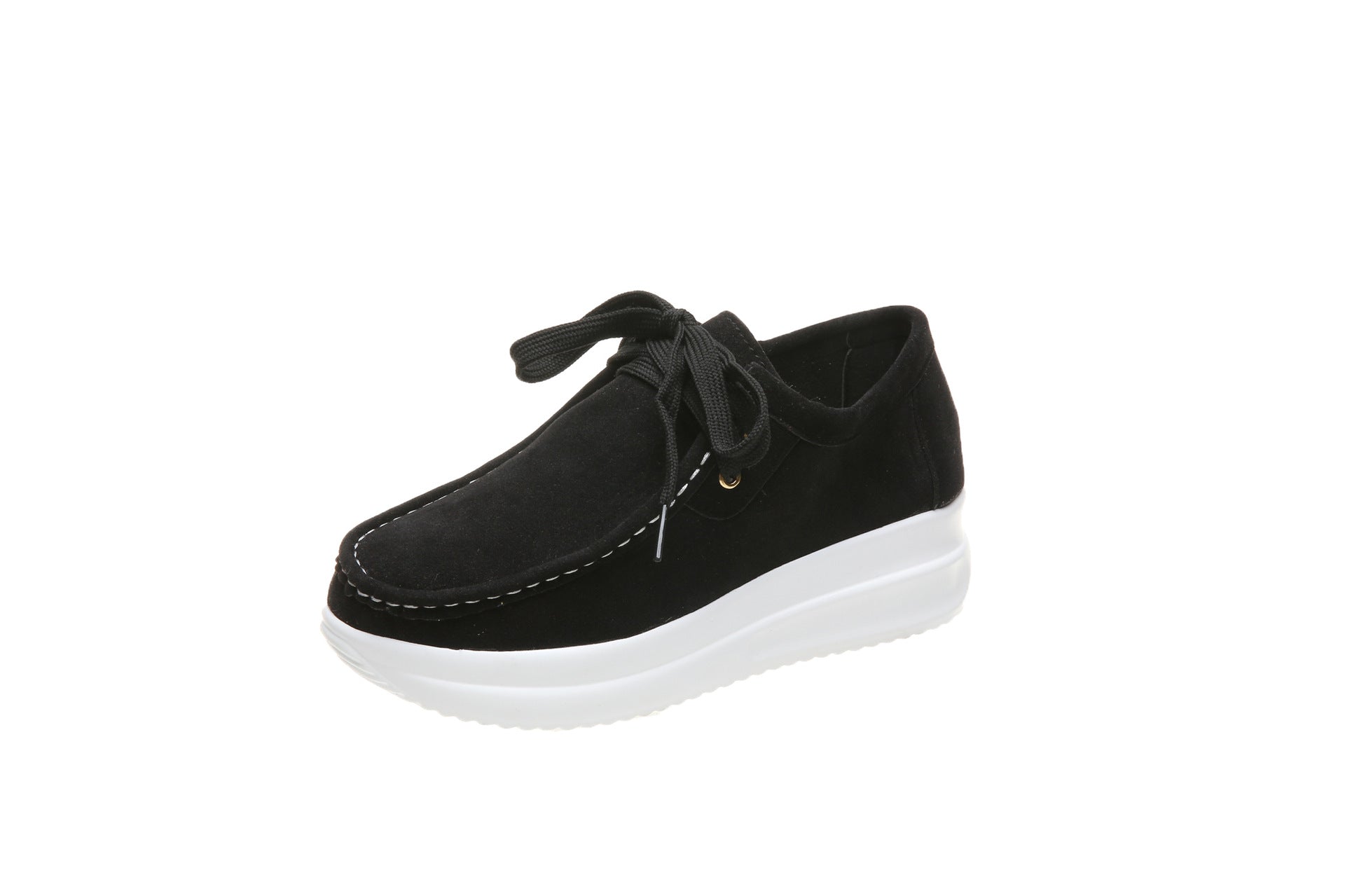 Casual sports single shoe round toe lace up flat bottom comfortable mesh women&