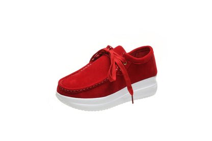 Casual sports single shoe round toe lace up flat bottom comfortable mesh women&