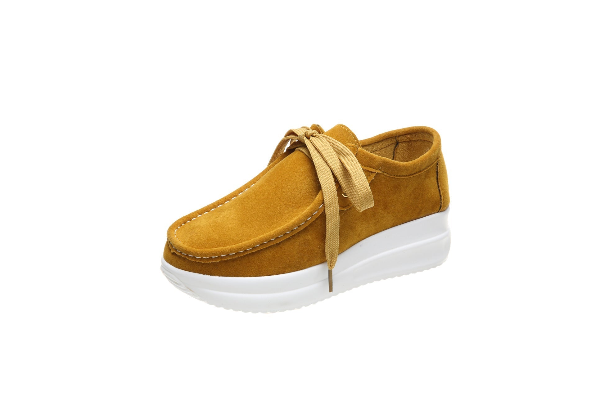 Casual sports single shoe round toe lace up flat bottom comfortable mesh women&
