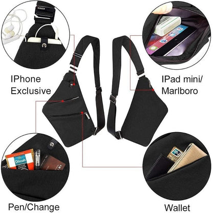 Chest bag casual bag black shoulder lightweight anti-theft outdoor sports travel men&