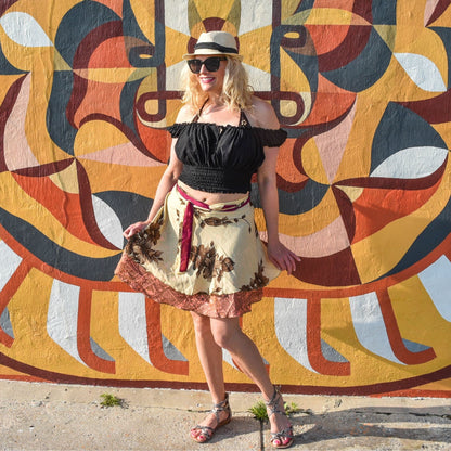 Knee-Length: "Mini" Sari Wrap Skirts