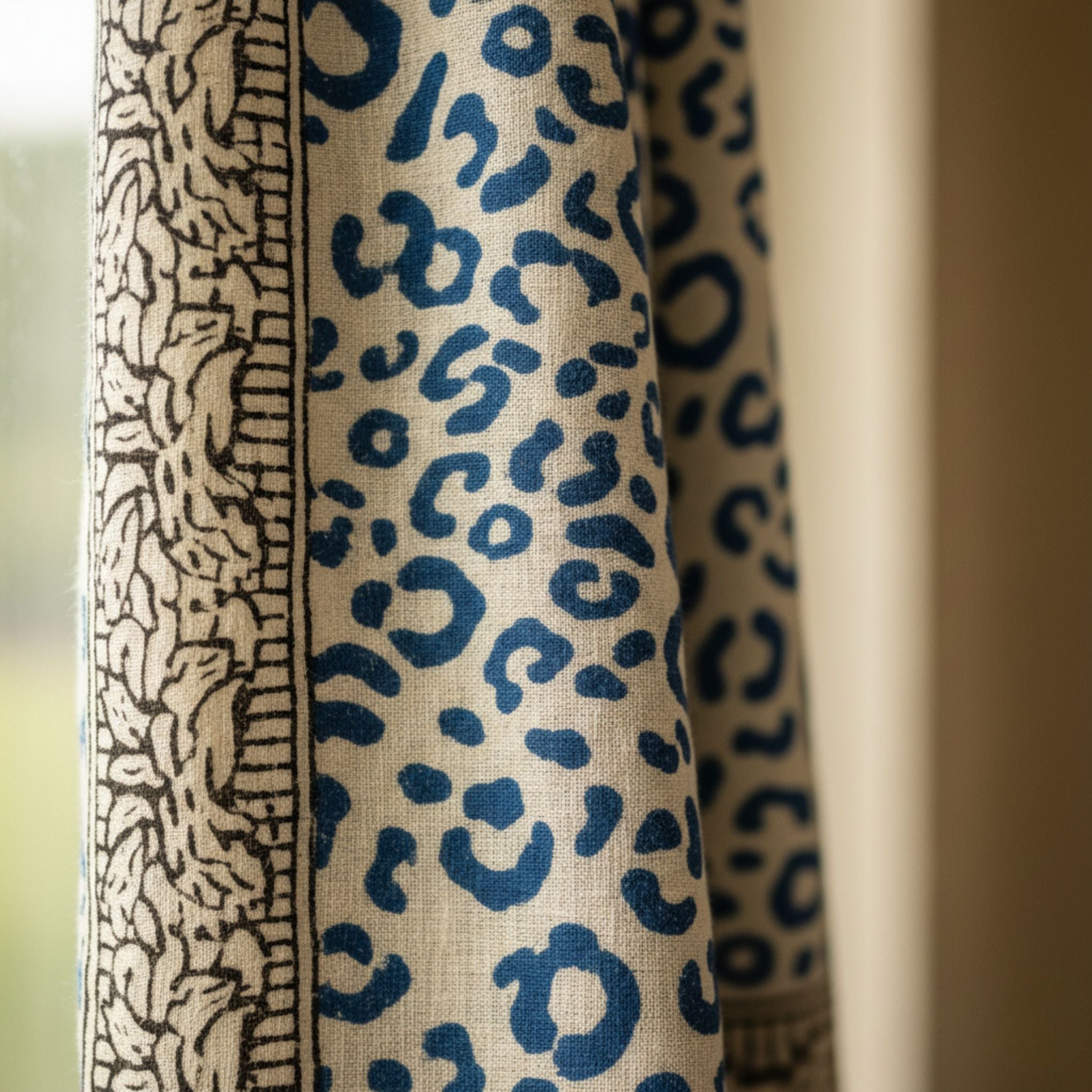 Wild Indigo Bloom – Hand Block Print Cotton Scarf, Oversized Boho Wrap &amp; Lightweight Sarong