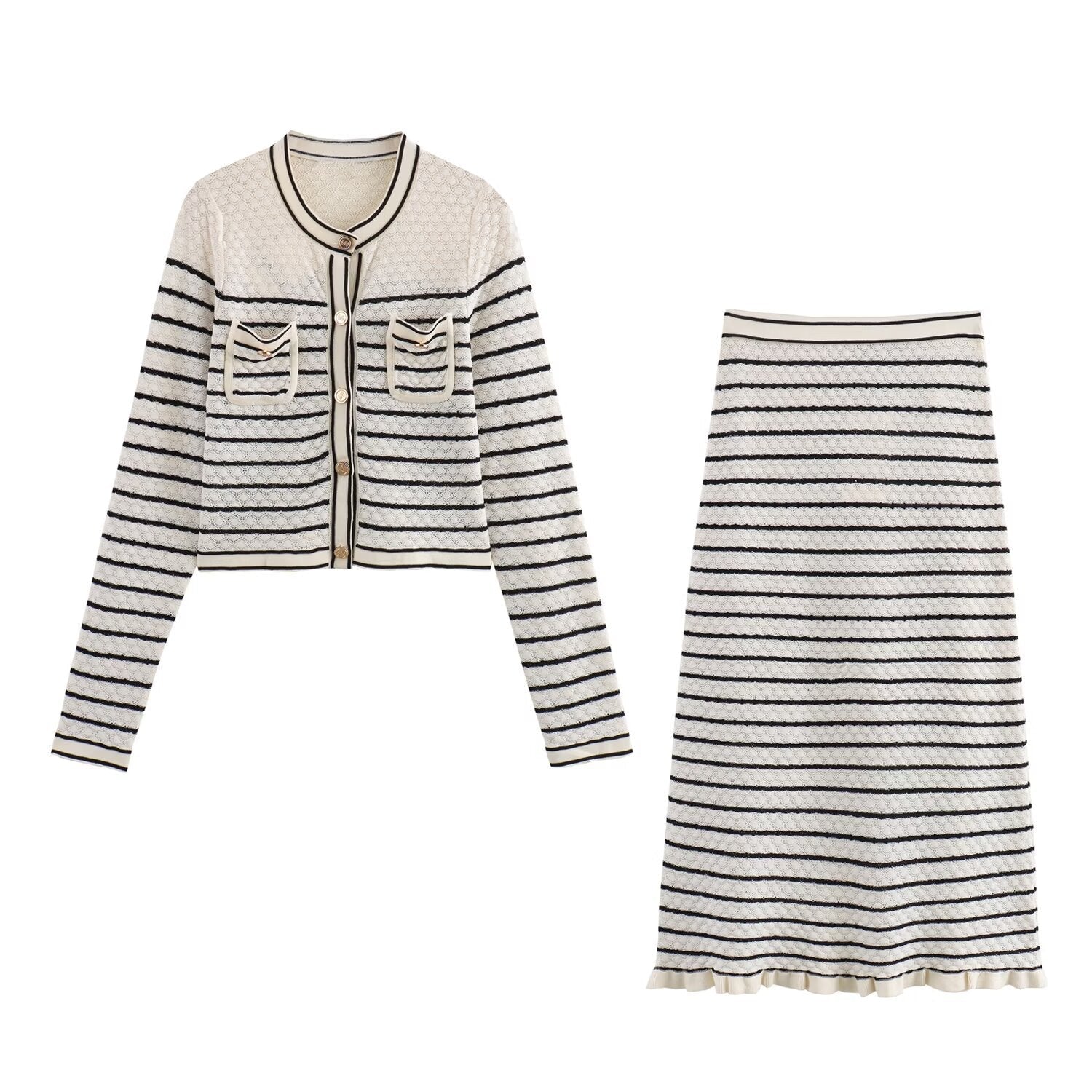 Color blocking striped women&