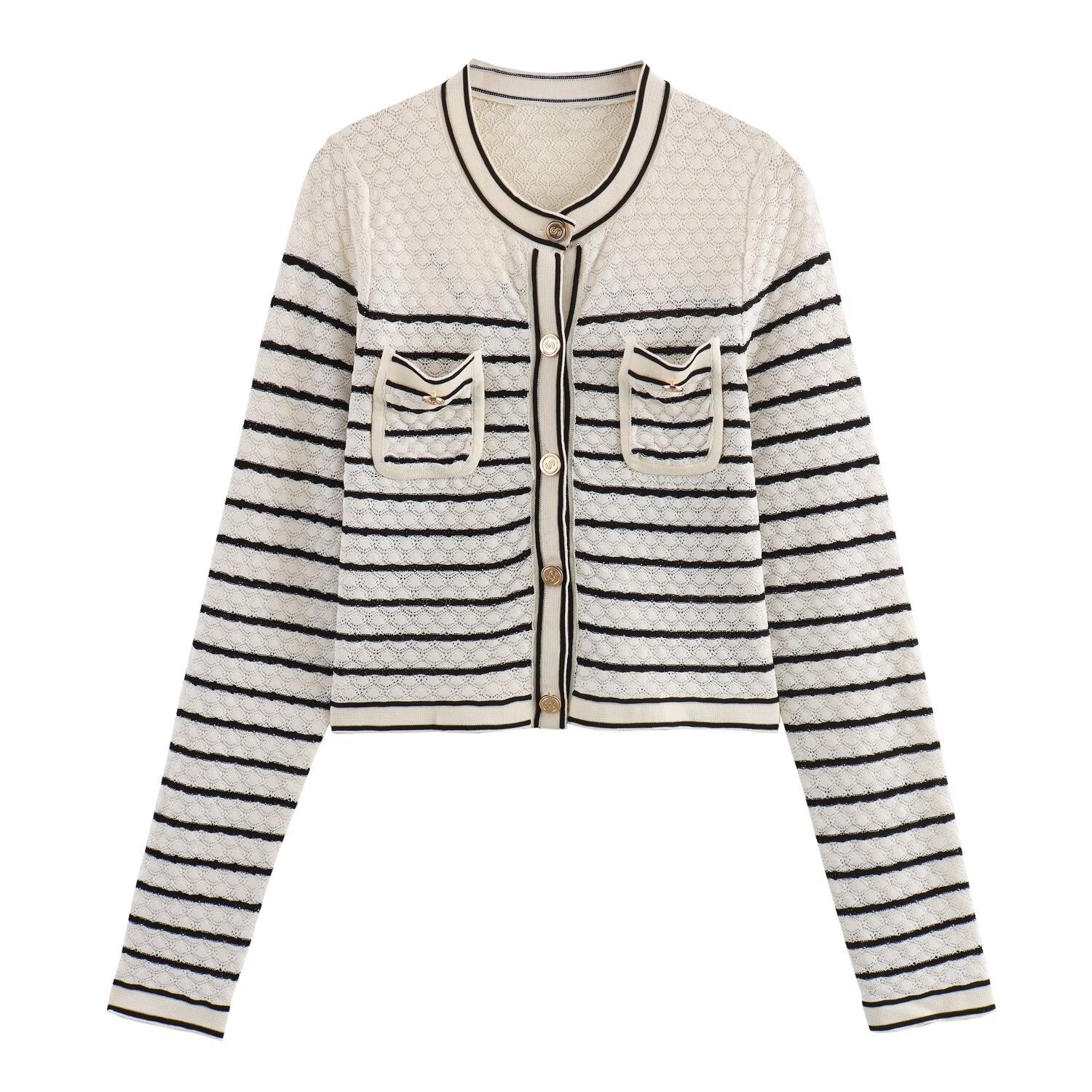 Color blocking striped women&