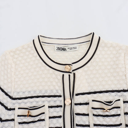 Color blocking striped women&